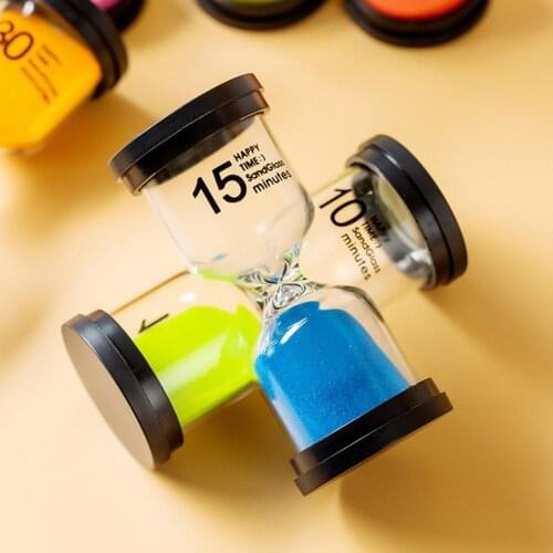 6 Pcs/Set 1/3/5/10/15/30min Sand Clock Sandglass Hourglass Timer School Kids Game Office Desktop Decor Collection DIY Supplies