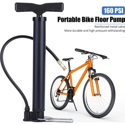 Portable Bike Floor Pump 160PSI High Pressure Mini Air Pump Ergonomic Handle For Mountain Bike Bicycle Outdoor Accessories
