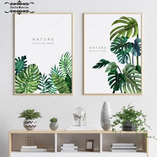 Tropical Monstera Leaves Plant Canvas Painting Nordic Posters and Prints Wall Art Pictures for Living Room Home Interior Decor
