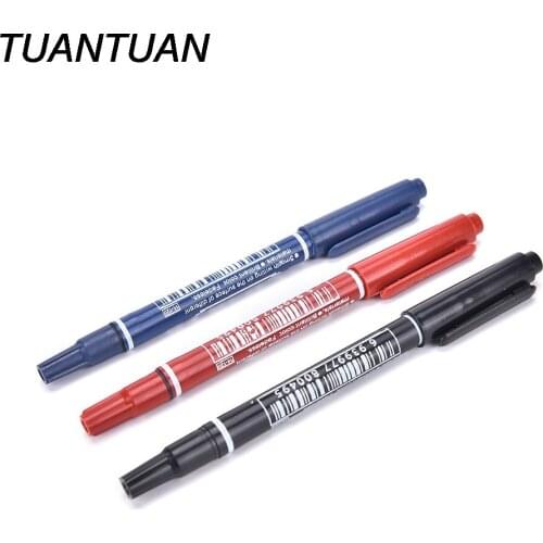 TUANTUAN 3 Colors Twin Tips Doubled Headed Hook Line For CD DVD Media Disc Quick-drying Writing Pens Permanent Paint Marker Pen