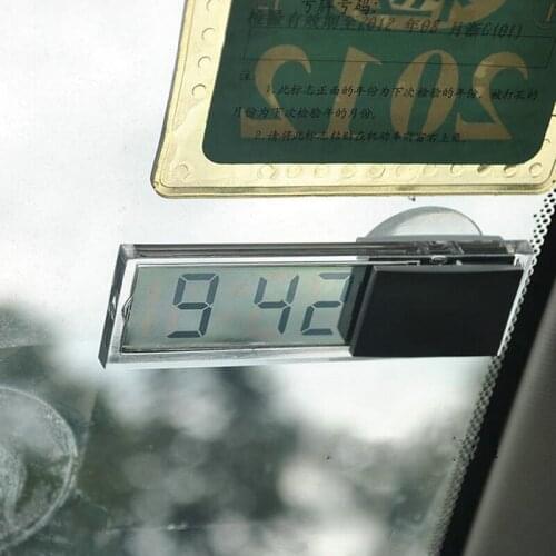 1pc LCD Display Digital Electronic Clock With Sucker LED for All Cars Indoor Outdoor Home Window Meter 9.5*3cm