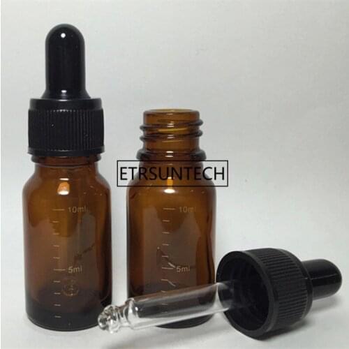 10ml Amber Scale Glass Dropper Bottle Refillable Oil Essential Aromatherapy Perfume Container Liquid Pipette Bottle F1516