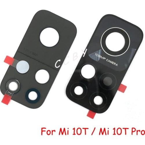 100pcs Camera Glass Lens For Xiaomi Mi 10T / 10T Pro Rear Bcak Camera Glass Cover With Adhesive Sticker