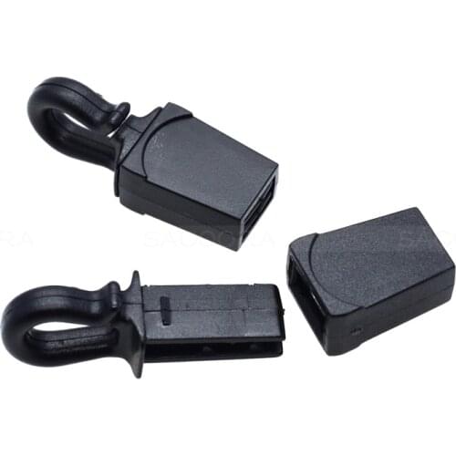 1000pcs/pack high-quality Zip Clip Buckle Zipper Pulls Cord Rope Ends Lock Black For Paracord/Backpack/Clothing