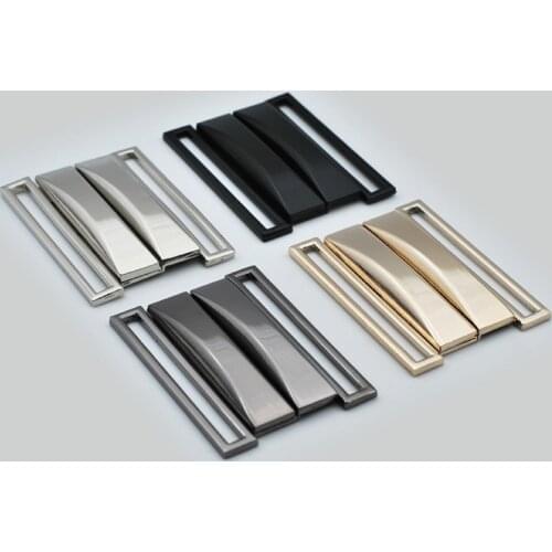 2 Pairs/lot Fashion Belt Buckles Metal Fasten Buckle Button for Women Down Jacket Overcoat Decoration Diy Sewing Buttons Supply