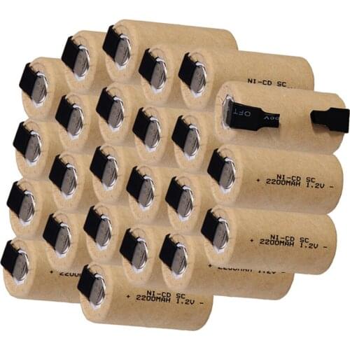24 pcs SC 2200mah 1.2v battery NICD rechargeable batteries for electric screwdriver for makita bosch B&D Hitachi metabo dewalt