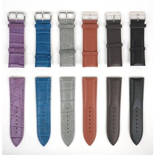 26mm Genuine Leather Strap Watchband Men Women High Quality Watch Accessories Brown Black Universal Belt Waterproof Steel Buckle