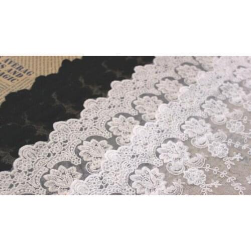 3 Meters 32cm Width Cotton Embroid Sewing Guipure Lace Trim or Fabric Warp Knitting DIY Craft Garment Accessories Free Shipping
