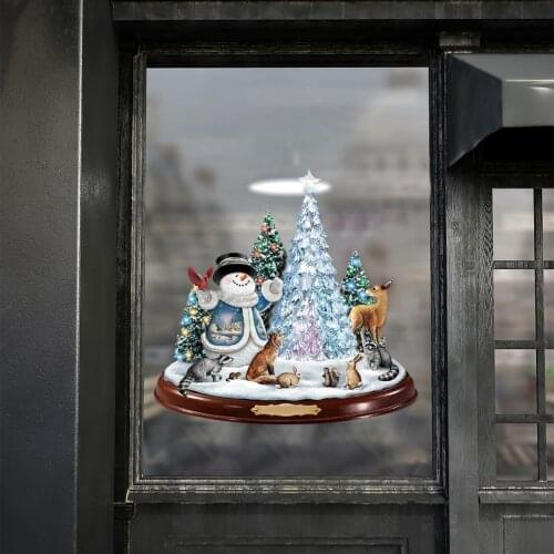 3D Christmas Styles Stickers Home Windows Decoration Glass Door Wallpaper Decals Paste Window Paste Stickers Christmas Ornaments