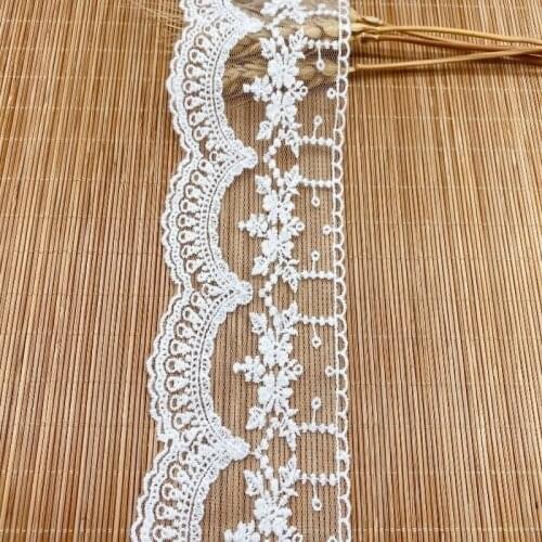 6.7cm High Quality Flower Cotton Embroidered Lace Sewing Furnishing Garment Accessories DIY Handmade Craft Materials
