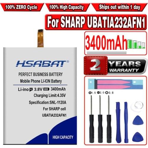 HSABAT 3400mAh UBATIA232AFN1 High Capacity Battery for SHARP AQUOS 302SH