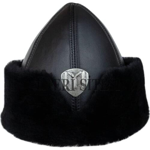 Anatolia IYI Traditional Börk Hat - Black Handmade Leather Hat - Kayi Tribe Dirilis Ertugrul Hat
