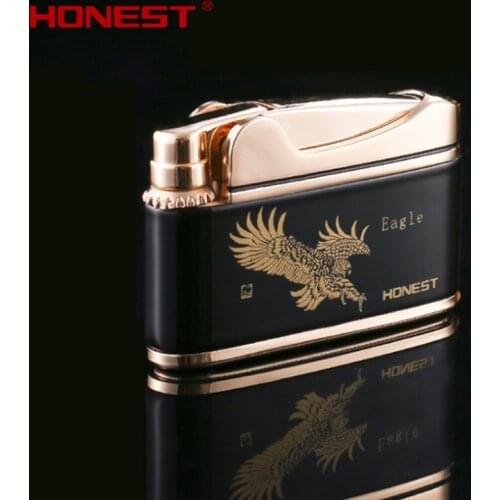 Retro Gasoline Grinding Wheel Flint Metal Cigarette Lighters Petrol Trenches Kerosene Lighter Oil Gasoline Fire Gadgets Gift