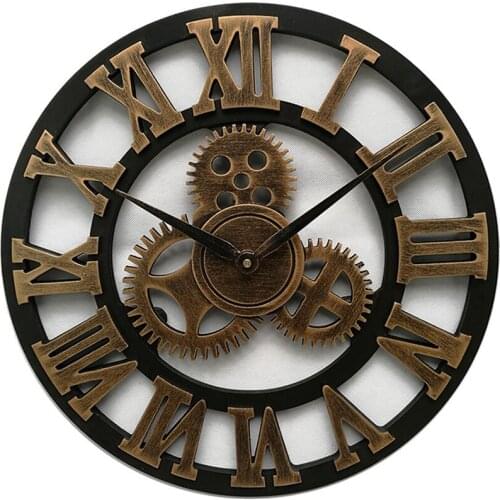 Large Wooden Wall Clock Vintage Gear Clock Us Style Living Room Wall Clock Modern Design Decoration For Home Clocks On The Wal