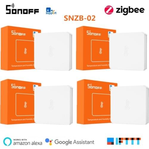 SONOFF ZigBee Temperature Sensor Humidity Sensor SNZB02 Real-time Sync Via eWelink APP Intelligent Linkage Alexa Google Home