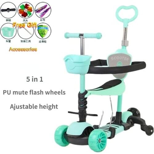 5 In 1 Deformed Children Scooter Kids Pram Trolley Travel Lightweight Baby Stroller Children Ride on Toys Scooter 1-12Y