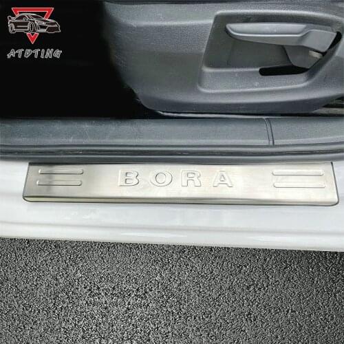For VW BORA 2008 2010 2012 2013 2014 2015 Car Accessories Pedal Door Sill Trim Strip Auto Cover Protector Styling