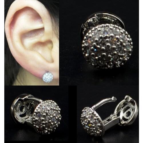 Dreamlee 1Pc Zircon Dome Ear Clip Ear Helix Tragus Bar Cartilage Stud Earring Stud Piercing Labret Stud Body Jewelry