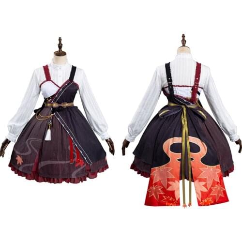 Genshin Impact Kazuha Cosplay Costume Lolita Dress Outfits Halloween Carnival Suit