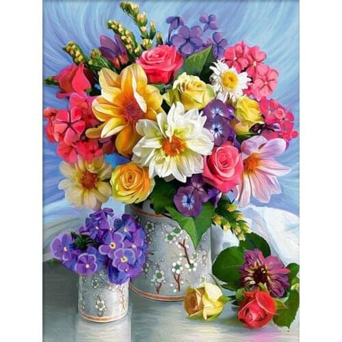 Canvas Size DIY 5d Diamond Painting New Arrivals Peony Rose Diamond Embroidery Mosaic Dahlia Tulip Flower Vase Modular Picture