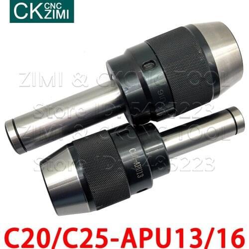1P C20 C25 APU13 APU16 APU Straight shank cutter shank one-piece self-tightening drill chuck milling machine tool holder spindle