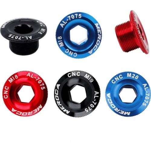 MEROCA MTB Aluminum Alloy CNC Mountain Bike Color Crankset Crank Cover Screw M18 M20 Bolt Cups For SHIMANO
