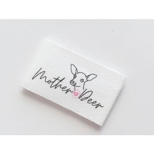 Fashion Clothing End Fold Main Label Cotton Printed Brand Logo For Children Garment