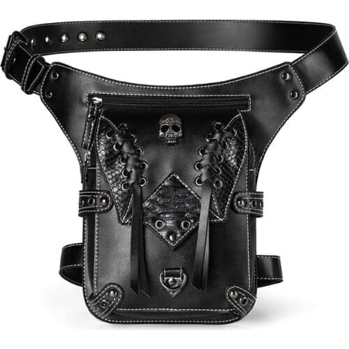 Moto & Biker Women Leather Waist Pack Leather Fanny Pack Luxury Women Belt Bag Crossbody Bags For Women Chest Pack Female Purse