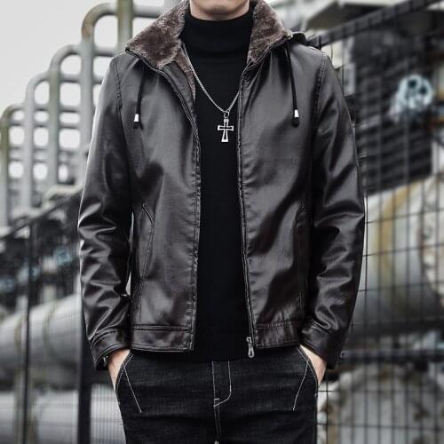 Leather Jacket Men Coats Brand High Quality PU Outerwear Men Business Winter Male Jacket Fleece