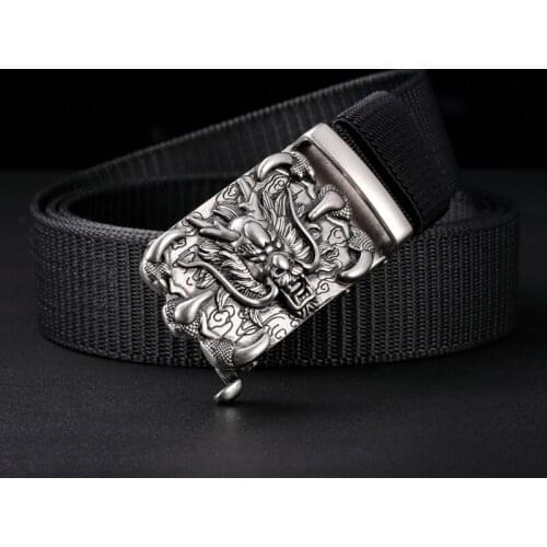 Men Belt Automatic Buckle Nylon Business Belt Personality Design Adjustable Breathable Casual Belt Fashion Belt MD838