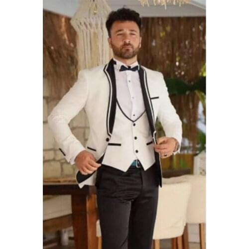 Latest Groom Wear Fashion Suit Prom Dress Wedding Dress Business Suits Party Suits Dinner Suits Three Pieces(Jacket+Vest+Pants)