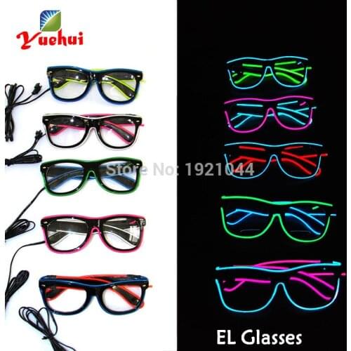 NEW Style Double Colors Flickering EL wire LED Neon GLowing Glasses Lighting Colorful Glowing Gifts For Party Decoration
