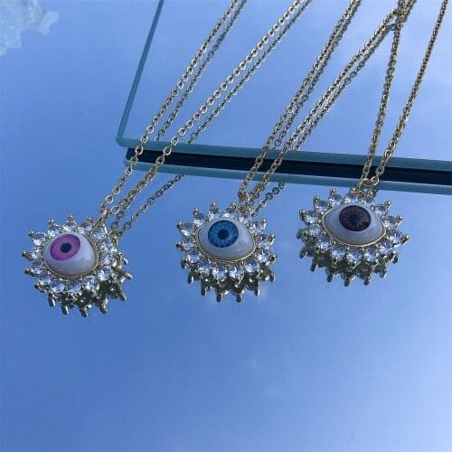 Zircon Pendant Necklace Copper Alloy Rose Gold Chain Necklace Inlaid with Zircon Fashion Female Jewelry