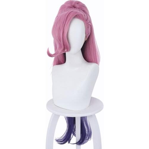 LOL KDA Groups Seraphine Cosplay Wig Heat Resistant Synthetic Hair Carnival Halloween Party Props