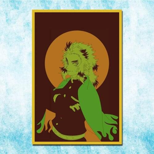 Demon Slayer Anime Tanjirou Zenitsu Nezuko Poster Art Silk Canvas Retro Print For Home Room Decor Decoration-016