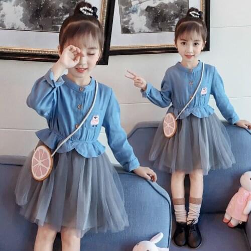 Girl Dress Hot Sale Children Girls Mesh Patchwork Princess Party Dresses with Bad Kids Dresses for Girls Girl Cute Casual Dress