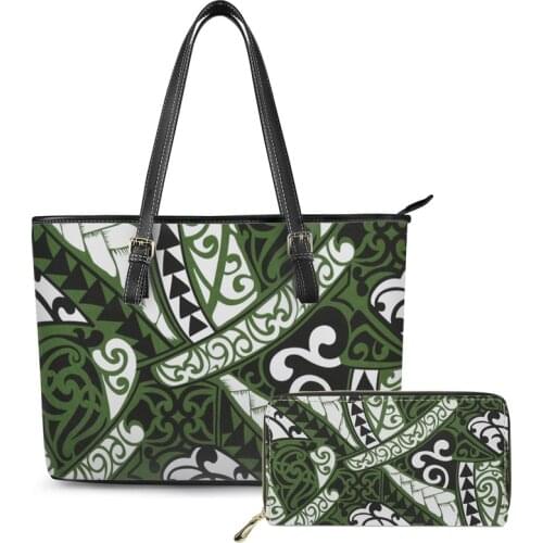 Polynesian Traditional Tribal Style Trendy Purse And Handbags Set For Ladies Fashion Handbags Tote Custom Handbags For Women