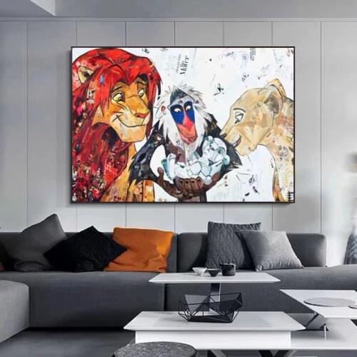 Disney Moive Lion King Canvas Painting Cartoon Anime Posters and Prints Nordic Wall Art Pictures for Kids Living Room Home Decor