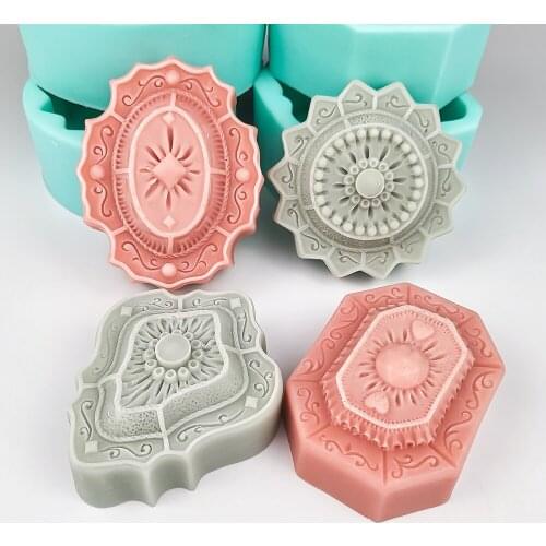 QT0393 PRZY 4 Styles Handmade Soap Making Moulds Irregular Roulette Mold Silicone Mold Soap Molds Clay Resin Moulds