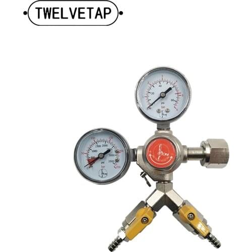 TWELVETAP Dual port CO2 Regulator for Homebrew Soda Draft Beer Kegerator Kegging Set CO2 Pressure relief valve Pressure Reducer