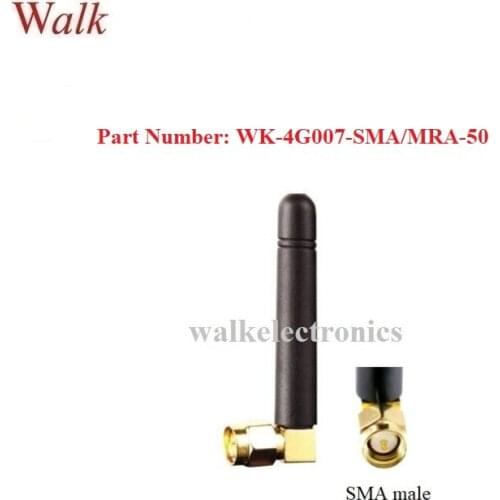 Small size SMA male right angle 4G LTE rubber antenna 50mm length omni directional LTE 2g 3g 4G sma stubby antenna