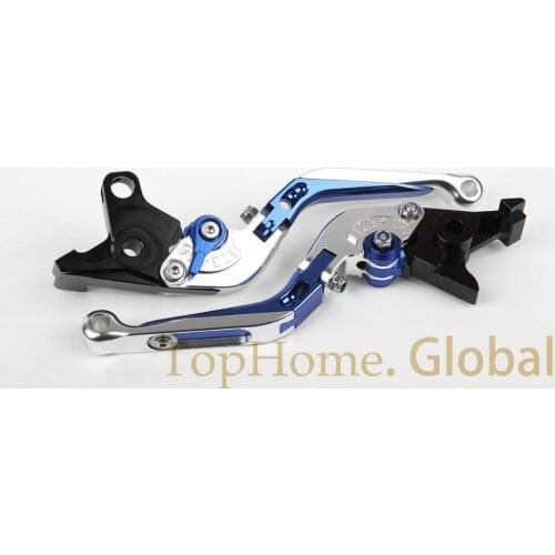 CNC Foldable&Extendable Brake Clutch Levers for YAMAHA FZ1 FAZER /GT 2006-2012 Blue/Silver 2007 2008 2009 2010 2011