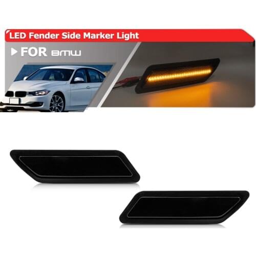 Euro-Style Smoked Front Bumper Led Fender Side Marker Lights For BMW 3 Series F30 F31 Pre-LCI 328i 335i 320i xDrive 328d 12-15