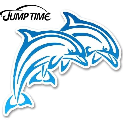 Jump Time for Blue Dolphins Vinyl Sticker Decal Laptop Car Diving Dive Sea Fun Decal Window Tank Waterproof Car Decoration