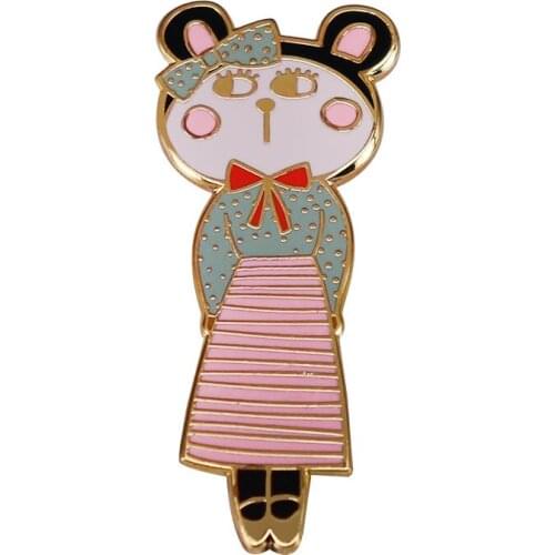 Kawaii Cat Girl Lapel Pin Elegant Bowknot Fair Lady Badge A subtle way to show your Mood