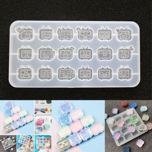 NOT AS LONG diy Epoxy mold mirror multiple expressions TV mold mirror frosted pendant decoration creative handmade small jewelry