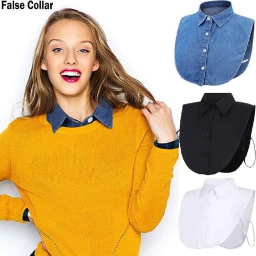 Women Fake False Lapel Half Shirt Ladies Style Blouse Detachable Removable Collar Unisex Men Women Accessories Neck Decor
