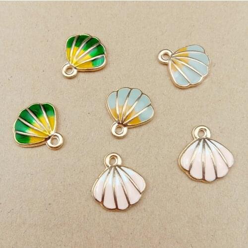 10pcs 16x17mm shell charms enamel charm for jewelry making and crafting fashion pendant earring charm bracelet charms