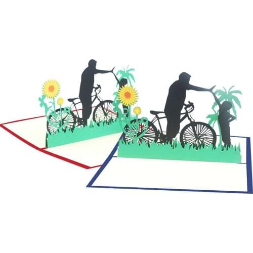 10pcs Wholesale 3D Handmade High Five Father and Kid Blessing Greeting Card Fathers Day Daddy Birthday Thanksgiving Gift