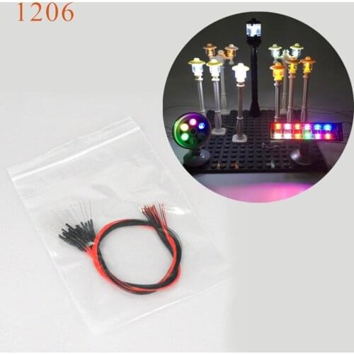 10pcs With 1.5K Aquarium LED Lights Decoration Lighting Strips For Car Interior Resistor SMD Model Train HO N OO Scale Wired